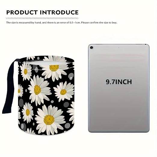 Portable Reusable Waterproof Car Trash Bin, Multipurpose Vehicle Organizer, Road Trip Essentials (Daisy 2)