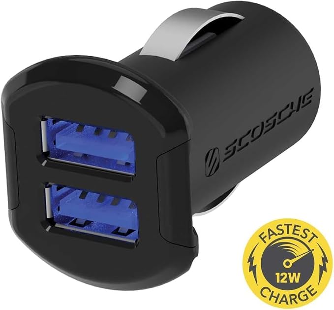 USBC242M Revolt Universal Cigarette Lighter Multi Device Compact Dual Port USB Car Charger, Fast Charge Two Devices Simultaneously, Black (Pack of 4)