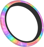 Colorful Rainbow Steering Wheel Cover Car Accessories Cute for Women Girls Girly Universal 15 Inch Neoprene Auto Interior Decor Anti Slip Automotive Truck Protector