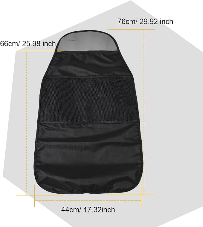 Kick Mats with Organizer, Waterproof Kick Mats Backseat Protector, Durable Car Seat Back Protectors for Vehicles to Protect from Dirt, Mud & Scratches, Fits Most Vehicles