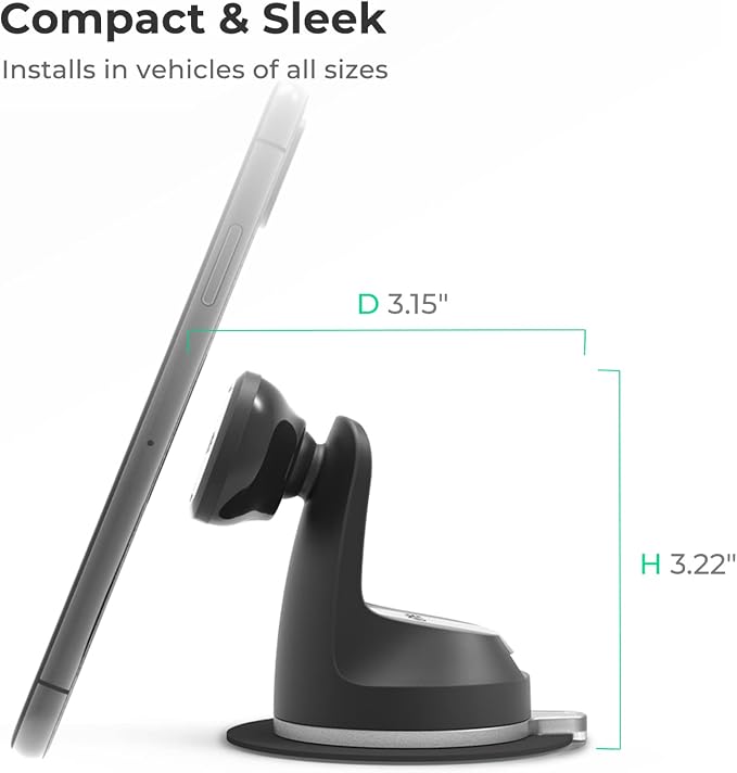 iTap 2 Magnetic Dashboard Car Mount Holder | Cradle for Samsung Galaxy S22, Google Pixel 7, Motorola Moto G, OnePlus 10, Sony Xperia & Other Android Smartphones