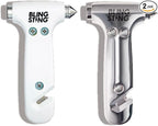Glammer Safety Hammer - Emergency Automotive Escape Hammer Tool, Seat Belt Cutter & Car Window Break Tool - White & Silver, 2 Count