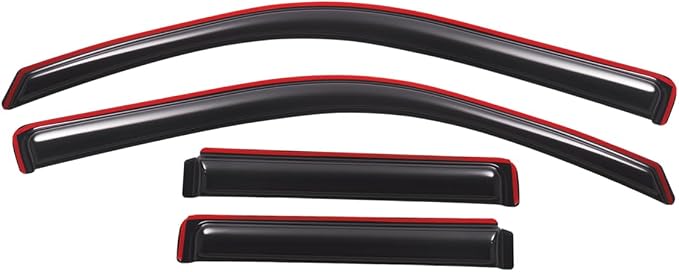 Extra Durable Clip-on in-Channel Auto Vent Window Visor, Fits 2002-2009 Chevrolet Trailblazer, UV Protection Rain Guard, Original Wind Deflector, No-Drill Easy Install, Dark Smoke, 4-Pcs