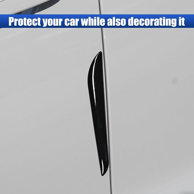 Craedli 2PCS Car Door Edge Guards, Anti-Scratch Car Door Protector, Universal Self-Adhesive Auto Side Door Anti-Collision Trim Strips, Exterior Rearview Bumper Protective Sticker for Cars (Black)