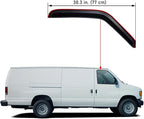 Extra Durable Clip-on in-Channel Auto Vent Window Visor, Fit 2007-2026 Ford E-Series Econoline Vans E-150/E-250/E-350/E-450 Super Duty, UV Protect Rain Guard Wind Deflector, Smoke, 2Pcs
