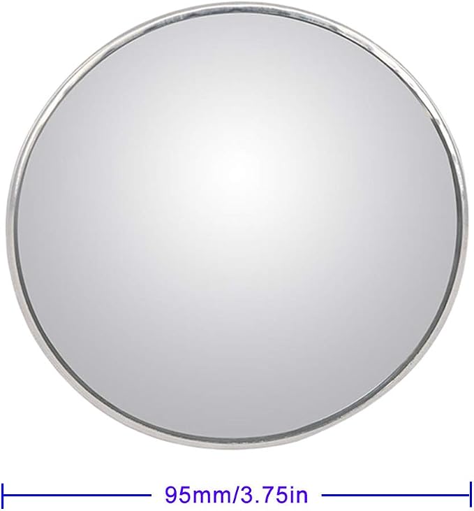 2PCS Large Stick-on Convex Blind Spot Mirror, 3.75" HD Glass Big Round Convex Rear View Mirror, Strong Adhesive for Car, Van, SUV and Trucks (3-3/4"(95mm), Frameless)