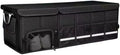 Trunk Organizer with Dedicated Shoe Compartment, Foldable Car Storage Organizer for SUV Sedan, Sturdy Automotive Organizer for Car Accessories Tools Sundries Black (XX-Large)