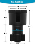 Car Cup Holder Expander, Long Base for 32-40oz Large Bottles | For Deeper cup holders on RAV4, Adjustable offset adapter, Holds 3.4-3.8 in bottles Mugs, Extender for Yeti Owala Hydro Flask