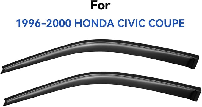 Window Visors Rain Guards Shield for 1996-2000 Honda Civic Coupe, Out-Channel Window Vent Wind Deflectors Visors Shades for 96-00 Civic