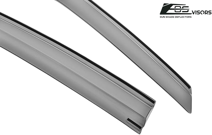 Replacement for 2009-2014 Acura TL | EOS Visors JDM Mugen Tape-On Style Smoke Tinted Side Vents Window Rain Guard Deflectors