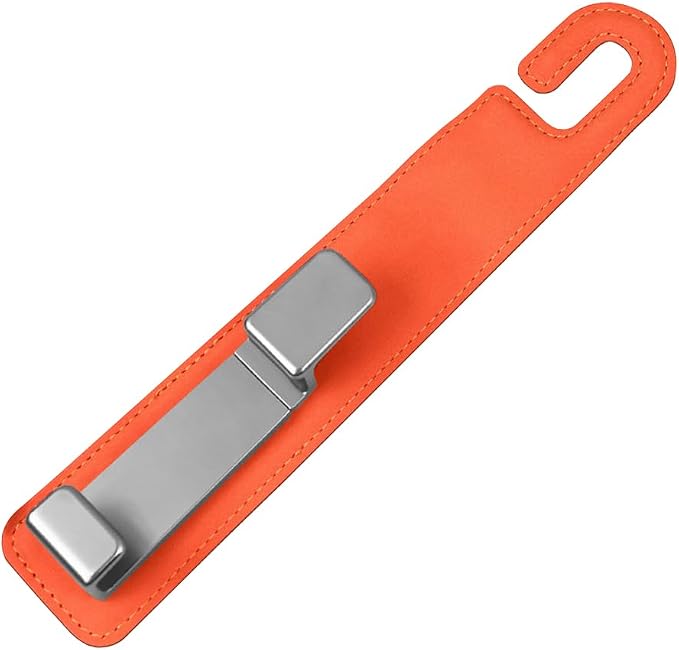 Car Seat Headrest Hook, Multifunctional Vehicle Backseat Hanger Organizer for Purse Handbag Coat, Auto Seat Back Phone Holder Storage Hook, Universal for Sedan Truck SUV (Orange)