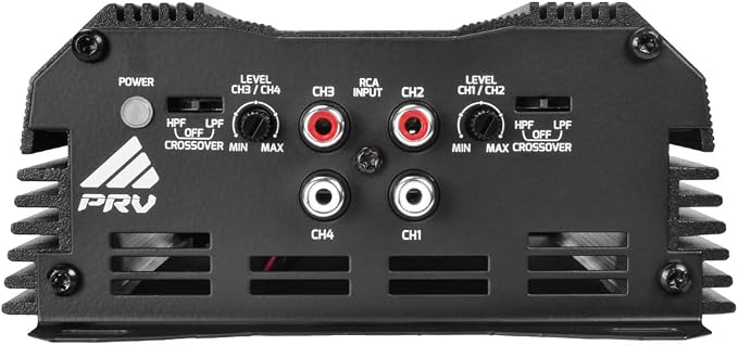 MDX1200.4 2 Ohm Mini 4 Channel Car Audio Amplifier 4 x 300 Watts RMS at 2 Ohm - 1200 Watt 12 Volts Bridgeable Amp for Powersports, Motorcycles, ATV, for High Power Stereo Speaker Systems