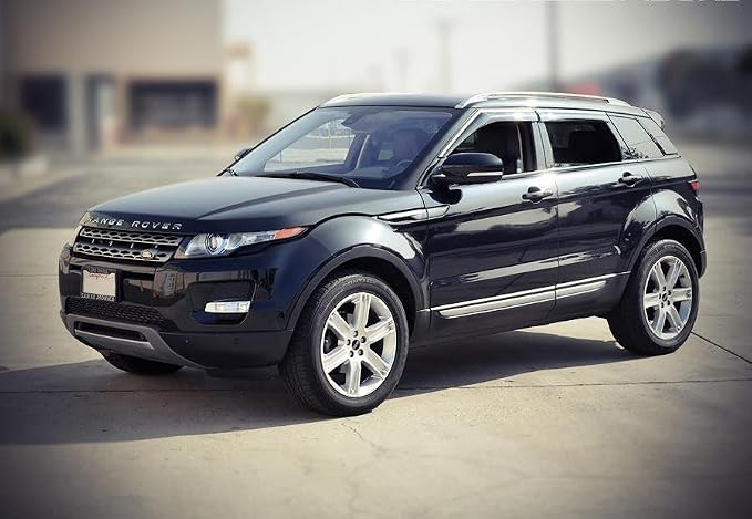 Window Visors Wind Deflectors Compatible with Land Rover 2012-2019 Range Rover Evoque with Chrome Trim Rain Guards 3-847LR006