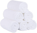 Bath Towel, Large Microfiber Bath Towels Set 6 Pack (30" x 60") - Soft, Extra Absorbent, Quick Dry as Hair Wrap, Fitness, Sport, Yoga, White