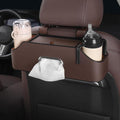 New car headrest Rear seat Multifunctional Storage Box, partition Design, with Cup Holder, Tissue Box, headrest Hook, Suitable for Children and Adults, car Travel Accessories（Coffee Color）