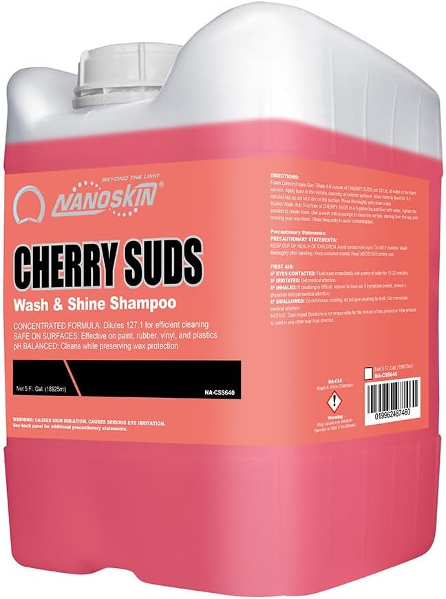 CHERRY SUDS Foaming Car Wash Concentrated Shampoo 5 Gallons for Foam Cannons, Foam Guns, Bucket Washes | Pressure Washer Safe, Cherry-Scented Soap | Ideal for Cars, Trucks, Motorcycles, RVs