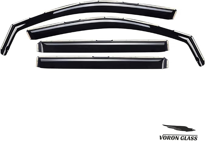 Voron Glass in-Channel Extra Durable Rain Guards for Toyota Highlander 2014-2019, Window Deflectors, Vent Window Visors, 4 Pieces - 200732
