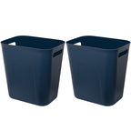 Plastic Small Trash Can Wastebasket, Garbage Container Basket for Bathrooms, Laundry Room, Kitchens, Offices, Kids Rooms, Dorms, 3.5 Gallon, Navy Blue, 2 Pack | Compact Sturdy Garbage Can for Bathroom, Laundry Room, Kitchen, Office, Kids Room, D...