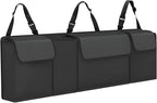 Car Trunk Organizer, Backseat Hanging Large Storage with Adjustable Straps,Waterproof PVC Collapsible Cargo Bag, Car Interior Accessories for Auto SUV MPV (Black)