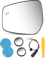 Driver Side Mirror Glass with Blind Fit for Nissan Kicks 2018-2024 | Heated, with Blind Spot, Fit for Nissan Versa 2020-2026, Fit for Nissan LEAF 2018-2025, Replace 963665SA0A, 963665EE0A