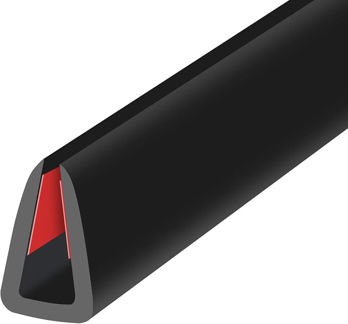 Rubber Edge Trim, Flexible Baby Proof Edge Protector for Sharp Edge, 3/16"(5mm) U Channel Edge Trim, Self-Adhesive Edge Guards for Glass, Plywood and Sheet Metal Parts, 20Ft, Black Color