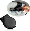 Magnetic Sunglass Holder for Car Visor,PU Leather Car Sunglass Holder Organizes Glasses Tickets Cards & Keeps Car Tidy,Universal Car Accessories Interior (Black)