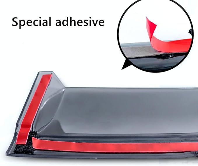 4Pcs for Toyota Camry 2012-2017 Window Visor Rain Guard Deflector Chrome Trim Smoke