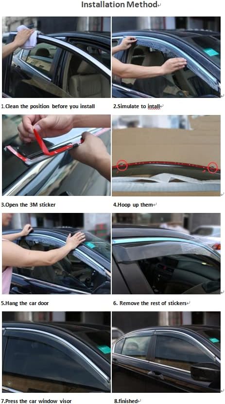 Rain Guards Suitable for CRV 2012-2016, Window Visor, Dark Smoke Accessories, Window Deflectors, Rain Guard, 4 pcs
