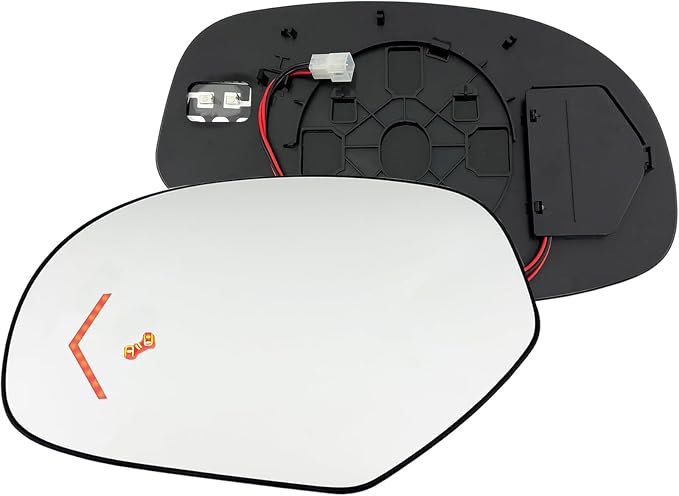 LH Left Driver Side Mirror Glass Replacement Arrow Signal Blind Spot Detection Power Heated for 2009-2014 Cadillac Escalade Chevrolet Suburban Tahoe GMC Yukon XL