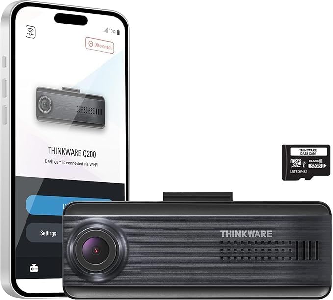 Q200 2K 1440P QHD Dash Cam for Cars, WiFi, WDR, Speed Red Light Cam Alerts, ADAS, 256GB Max, Parking Monitor, Super Night Vision (Free 32GB, 12V Cigar, Hardwiring Cable) (1CH Front)