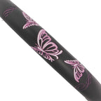 Design Comfort Grip Steering Wheel Cover for Car SUV Van and Truck, 15 inch Standard Size, Pink Butterflies