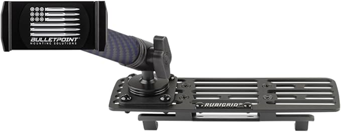 Bulletpoint Metal Dash Mount Cell Phone Holder Compatible with 2013-2018 RAM Truck & 2019+ RAM 1500 Classic (RubiGrid Spring-Loaded)