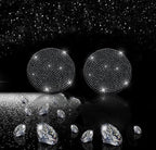 2pcs Bling Car Cup Holder Coaster, 2.75 inch Anti-Slip Shockproof Universal Fashion Car Coasters Insert Bling Crystal Rhinestone Automotive Interior Accessories for Women (2 pcs, Black)
