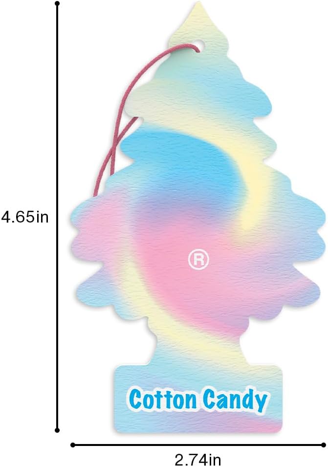 Car Air Freshener | Hanging Tree Provides Long Lasting Scent for Auto and Home | 24 Air Fresheners |Cotton Candy