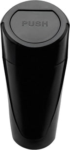 Car Trash Can Bin with Lid, Leakproof Auto Cup Holder Garbage Bin Multipurpose Storage Organizer, Mini Portable Dustbin Side Door Garbage Can for Vehicle Home Office (Black)