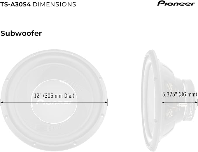 TS-A30S4 12” Component Subwoofer, 1400 Watts Max Power
