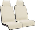 Premium Waterproof Seat Cover Towel Protector Neoprene Universal Fit, Upgraded 100% Washable & Removable Non-Slip Sweat Carseat Towel Covers, Perfect for Gym/Yoga/Workout（Beige,2PCS