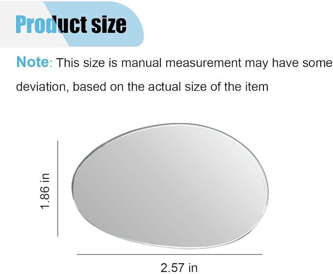2 PCS Blind Spot Car Mirror, HD Glass Adjustable Car Side Mirror, Frameless Wide-angle Blind Spot Mirror, Universal Convex Rear View Mirror for Cars, SUVs, Trucks and RVs (Ellipse)