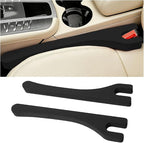 Car Seat Gap Filler, 2PCS Between Seat and Centre Console No Drop Vehicle Gap Plug, Automotive Interior Front Chair Blocker Stop Things from Dropping, Universal for SUV Caravan Truck (Black)