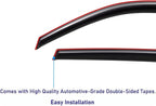 Extra Durable Clip-on in-Channel Auto Vent Window Visor, Fits 2011-2023 Chrysler 300, UV Protection Rain Guard, Original Wind Deflector, No-Drill Easy Install, Dark Smoke, 4-Pcs