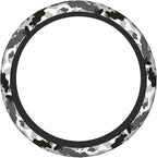 Black Grey White Camo Camouflage Steering Wheel Cover for Women Men Girls Car Accessories Decor Anti-Slip Neoprene Auto Steering Wheel Covers Protector Universal 15 Inch