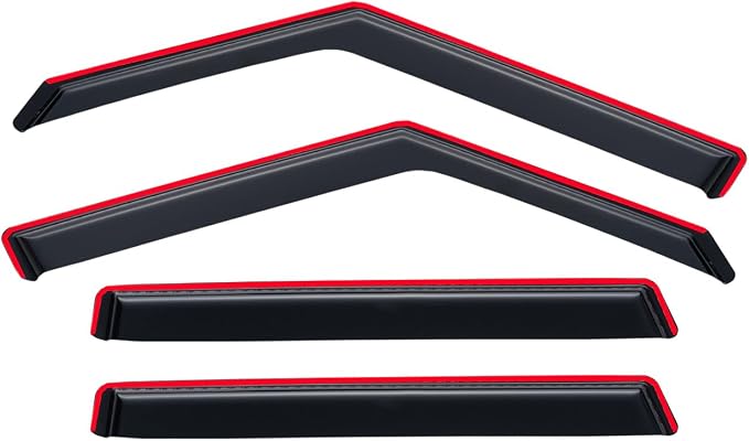 in-Channel Rain Guards for 2014-2019 Kia Soul, Window Visor Shields Vent Deflector Shade Wind Dark Smoke 2015 2016 2017 14 15 16 17 18 19, Tape-On Inside-Mount, 4PCS