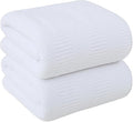 Bath Towels Set, Large Microfiber Body Towel for Adult, 2 Pack, 30" x 60", Oversized, Soft, Super Absorbent, Fast Drying, Use for Sport, Fitness, Yoga, Fleece Diamond Cross Grid White