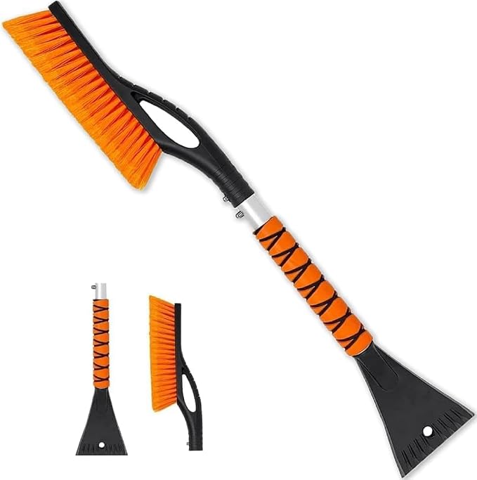 27'' Snow Brush and Ice Scrapers for Car Windshield Detachable Snow Brush with Ergonomic Foam Grip for Cars Trucks SUVs