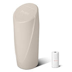 Car Trash Can Bin with Lid - Car Garbage Can Cup Holder - Light Beige Mini Leakproof Vehicle Garbage Bin with 20pcs Trash Bags-Automotive Organizers and Storage for Front Back Seat Accessories