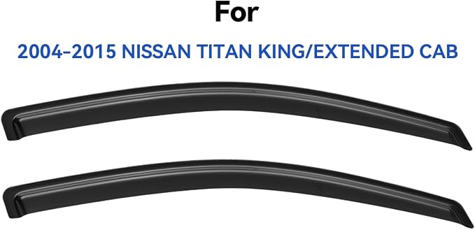 Window Visors Rain Guards for 2004-2015 Nissan Titan King Cab, Out-Channel Window Vent Wind Deflectors Visors Shades for 04-15 Nissan Titan Extended Cab, 2PCS