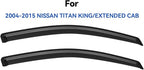Window Visors Rain Guards for 2004-2015 Nissan Titan King Cab, Out-Channel Window Vent Wind Deflectors Visors Shades for 04-15 Nissan Titan Extended Cab, 2PCS