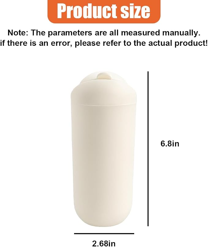 Car Trash Can with Flip Lid, Mini Portable Silicone Auto Cup Holder Garbage Bin, Leakproof Vehicle Trash Storage, Universal Car Accessories for SUV Truck Van Home Office(Beige)