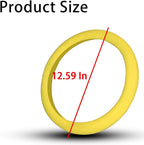 Car Silicone Steering Wheel Cover, Soft Anti-Slip Auto Steering Wheel Protector Fit 14 Inch, Universal Vehicle Interior Accessories for Cars, SUVs, Trucks, and Vans (Yellow)