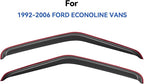 in-Channel Window Visors Rain Guards for 1992-2006 Ford E-150/E-250/E-350/E-450/E-550 Super Duty, Window Vent Wind Deflectors Visors Shades for 92-06 Econoline Cargo Van, 2PCS